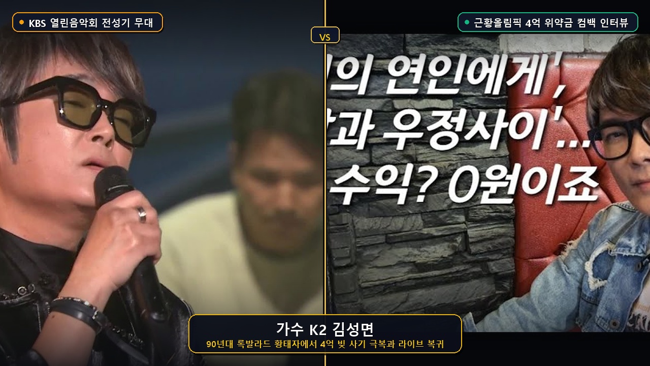 가수 K2 김성면 전성기와 최신 근황 비교